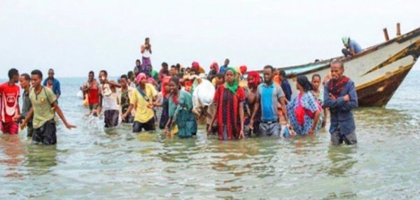 وصول قاربين على متنهما 350 مهاجراً غير شرعي من الجنسية الإثيوبية إلى ساحل كيده بشبوة Image
