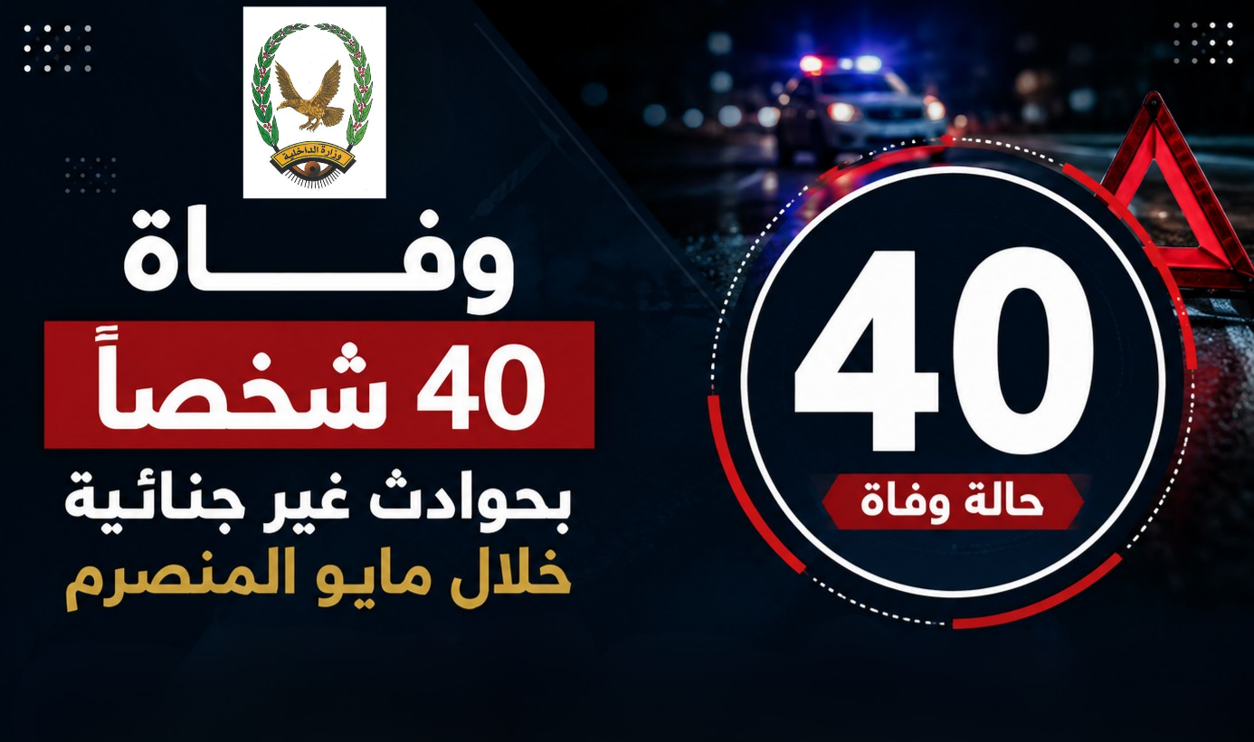 وفاة 40 شخصا بحوادث غير جنائية خلال مايو المنصرم Image